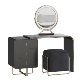 Dressing table with pouf